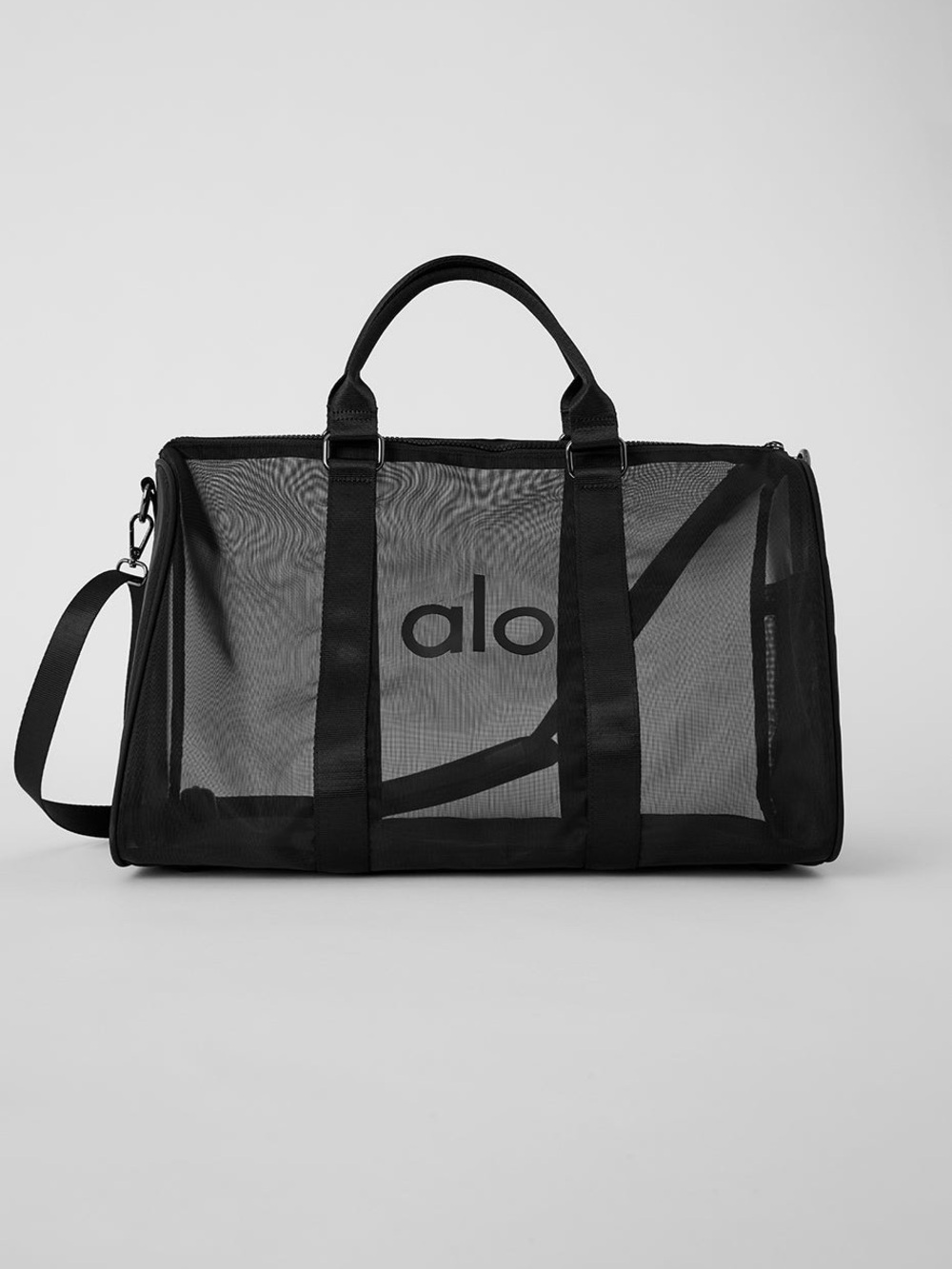 ALO Yoga Black Mesh Weekender Duffel Bag